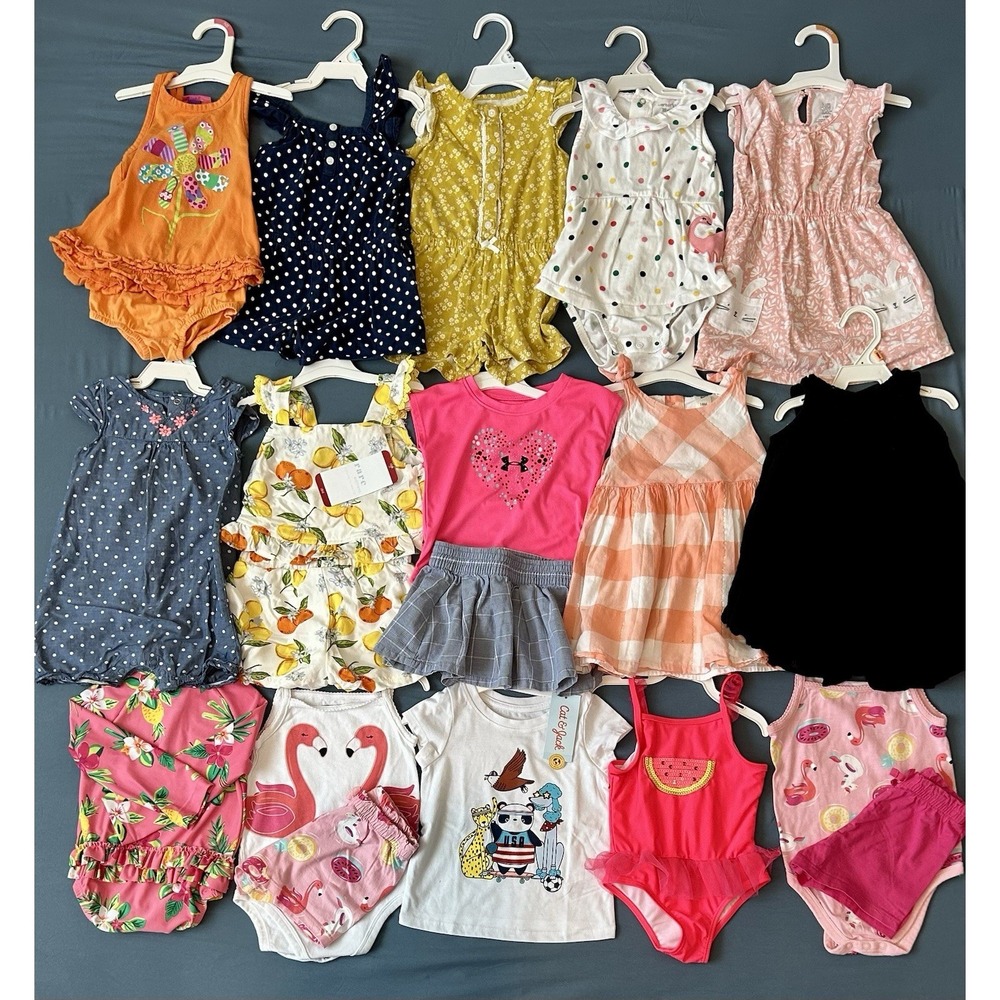 Huge Lot Baby Girls Clothes 18 Months NEW & EUC Summer Carters Dress Osh Kosh M